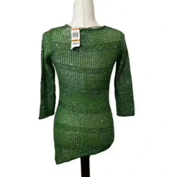 NEW Inc International Green Knit Long Sleeve Sequined Top Women’s Small NWT - Picture 7 of 13